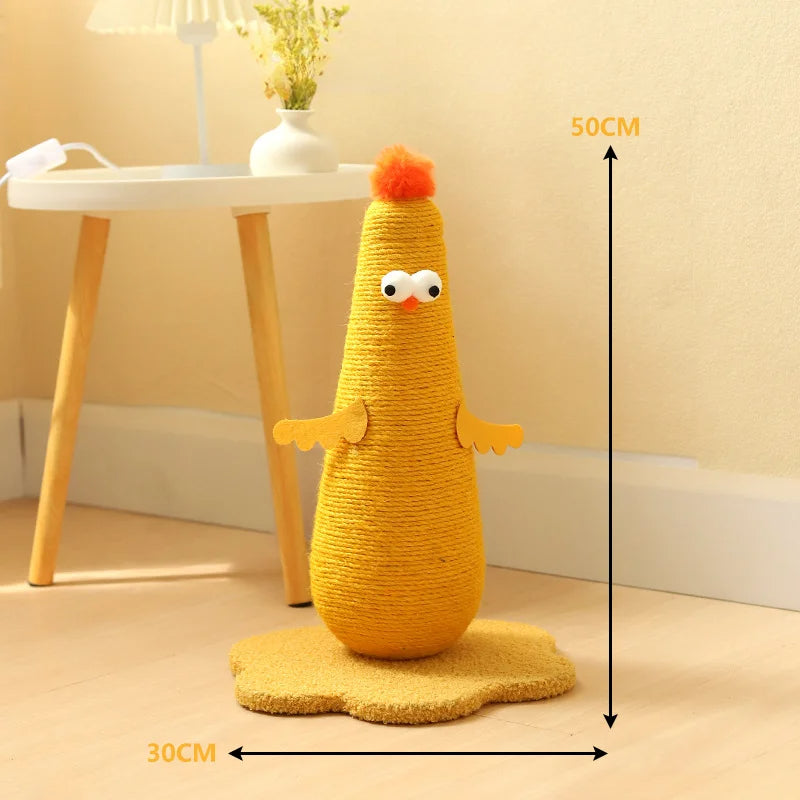Fun Cat Scratcher with Colorful Chicken Theme