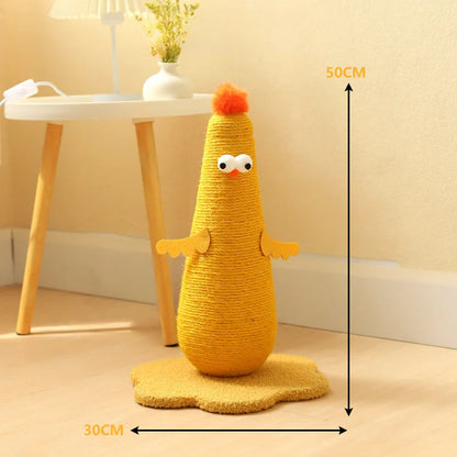 Fun Cat Scratcher with Colorful Chicken Theme