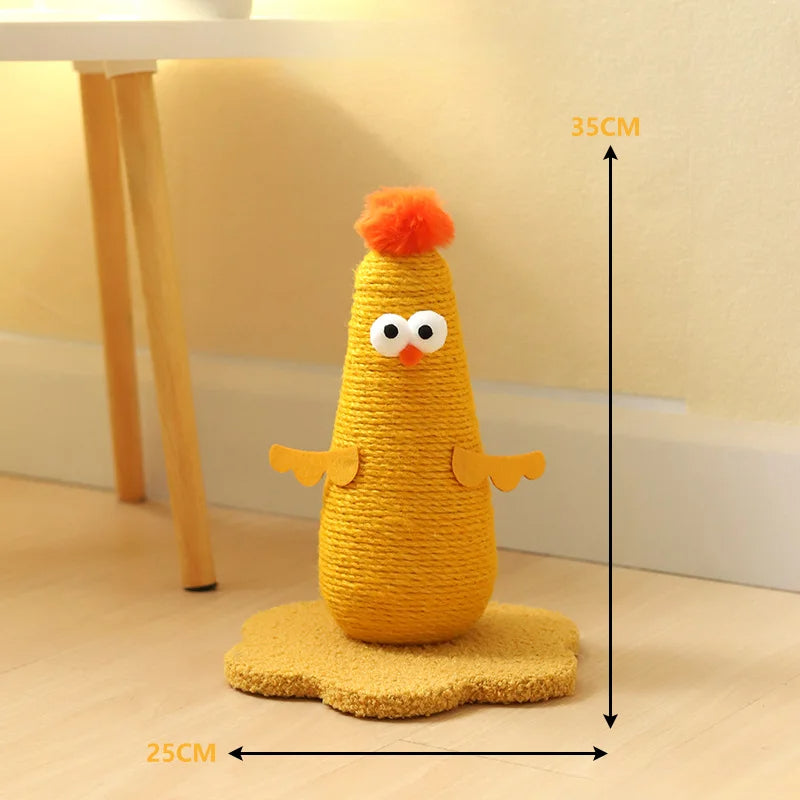 Fun Cat Scratcher with Colorful Chicken Theme