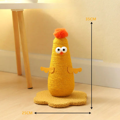 Fun Cat Scratcher with Colorful Chicken Theme